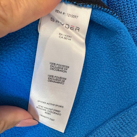 Spyder Blue Knit Zip Up Fleece Lined Jacket Size Youth Small 7/8 - Picture 7 of 11